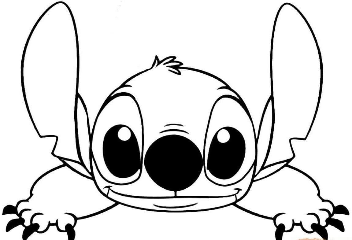 Coloriage Stitch Se Repose Avec Le Sourire - Stitch à imprimer
