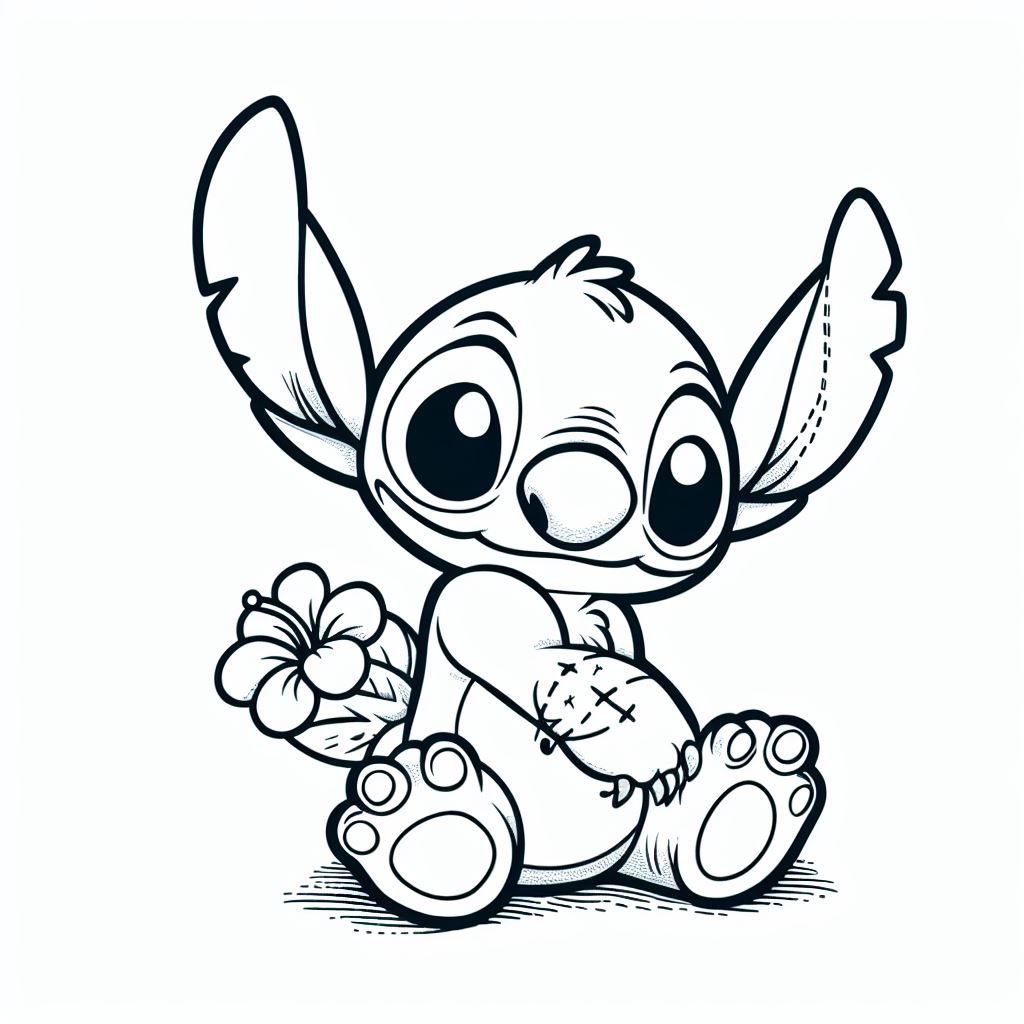 Coloriage Stitch mignon