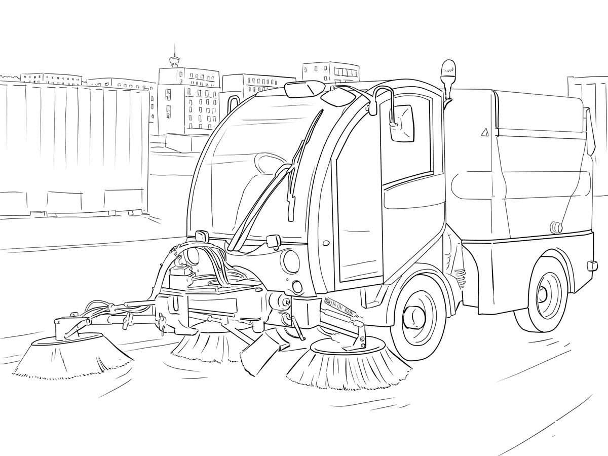 Coloriage Street Sweeper - Camion à imprimer
