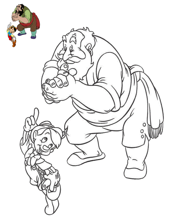 Coloriage Stromboli Le Grand Méchant De Pinocchio - Pinocchio à imprimer