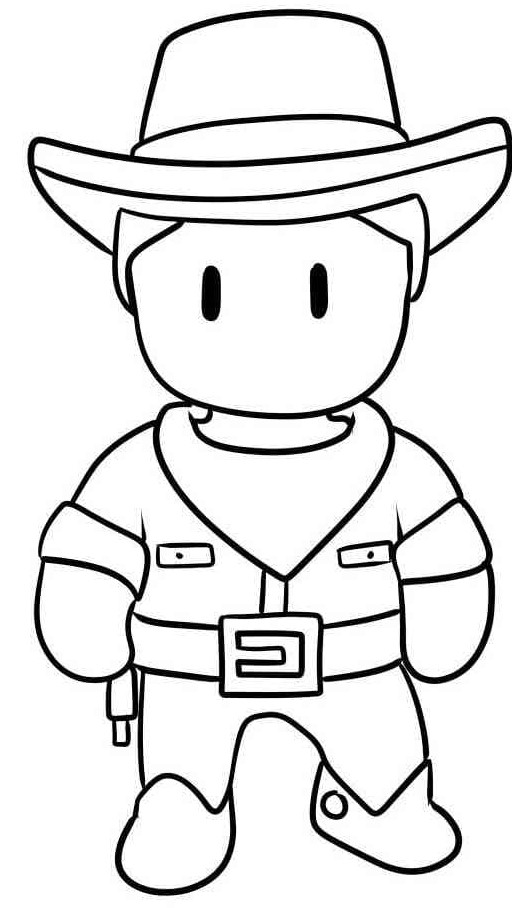 Coloriage Stumble Guys Colt Easterwood - Stumble guys à imprimer