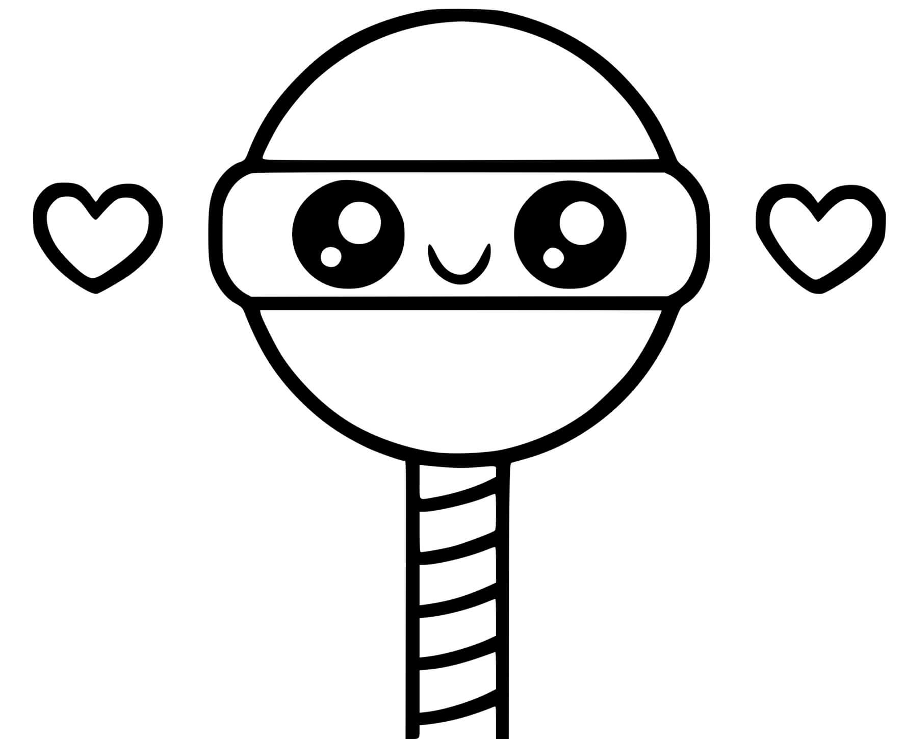 Coloriage Sucette Friandise Kawaii - Dessin kawaii à imprimer