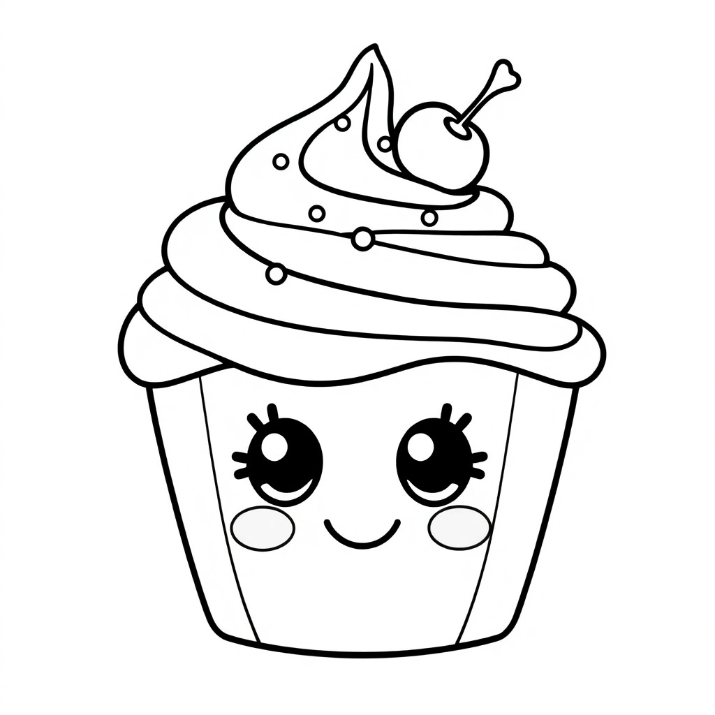 Coloriage Sucre Kawaii - Kawaii nourriture à imprimer