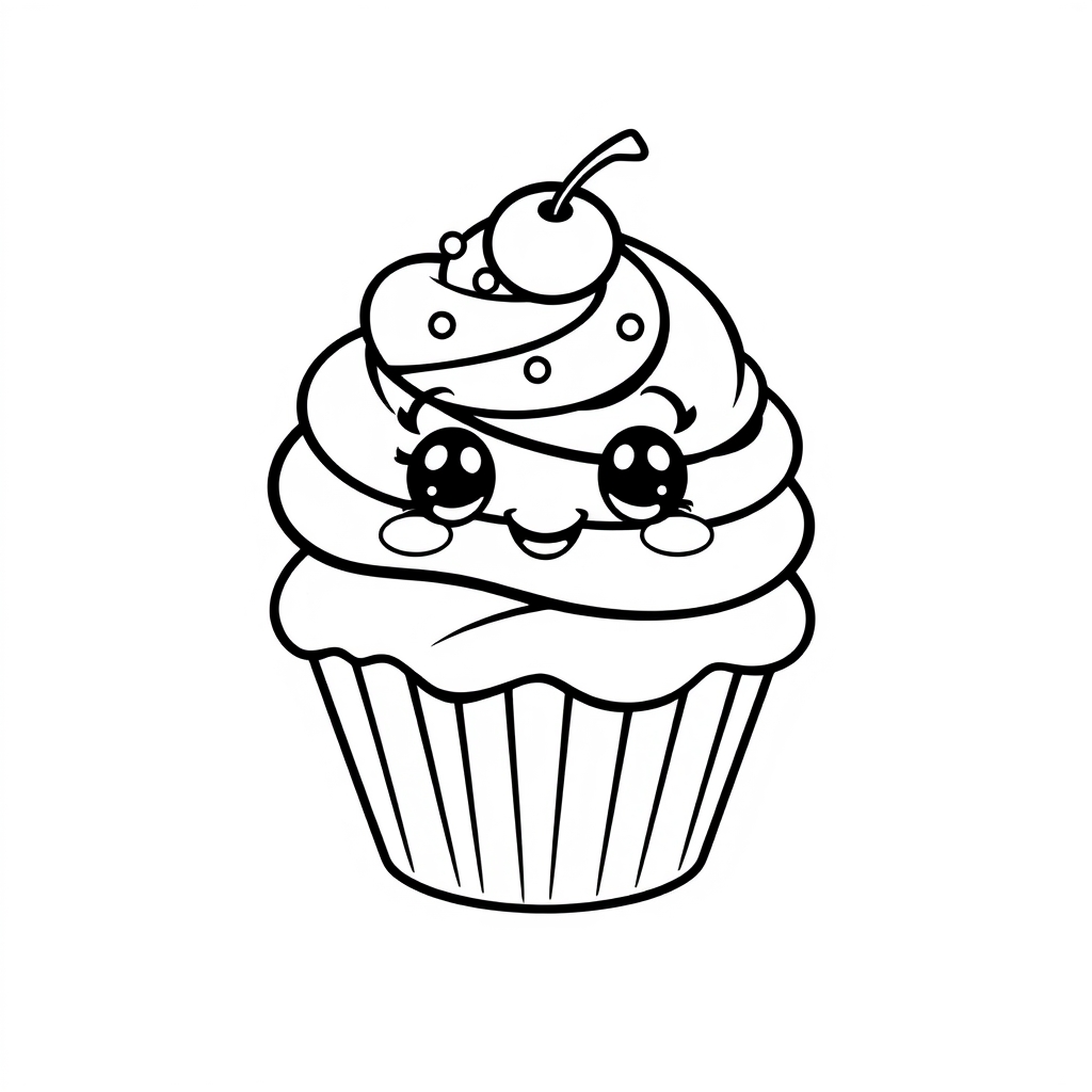 Coloriage Sucre Nourriture - Kawaii nourriture à imprimer