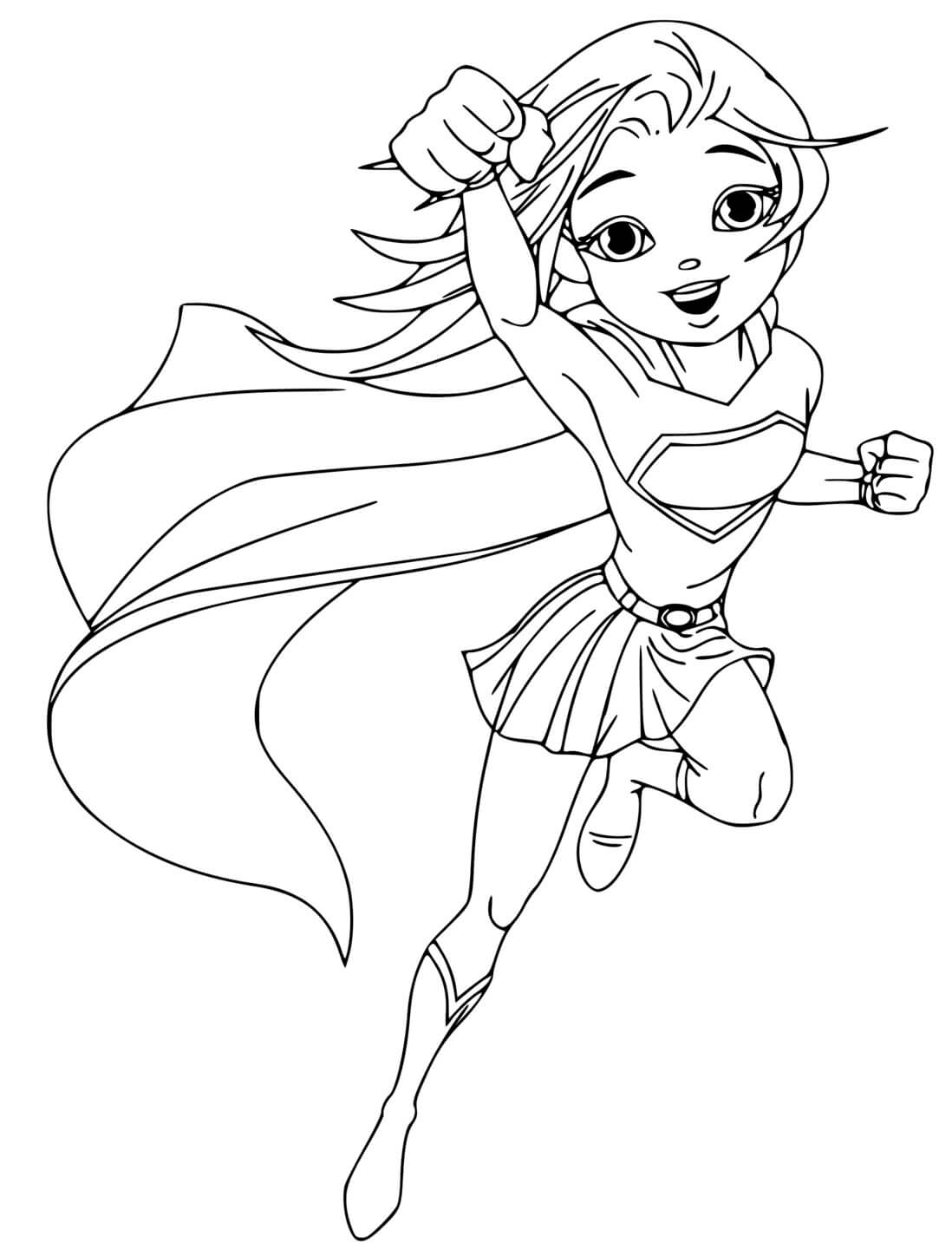 Coloriage Super Héroïne Manga Cartoon - Super héroïne à imprimer