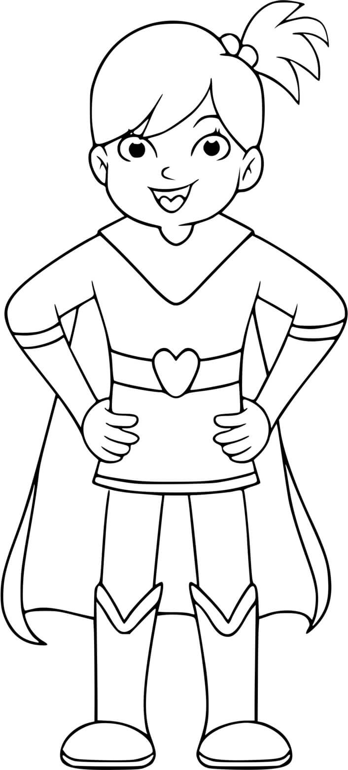 Coloriage Super Héroïne Enfant - Super héroïne à imprimer