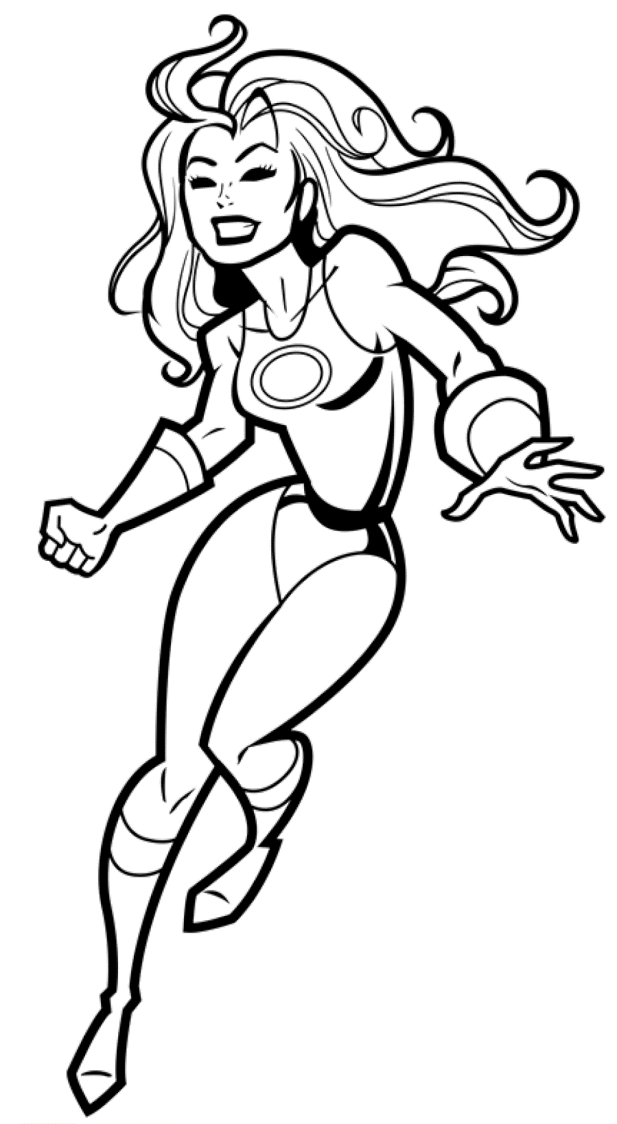 Coloriage Super Héros Feminin Fille Héroïne - Super héroïne à imprimer