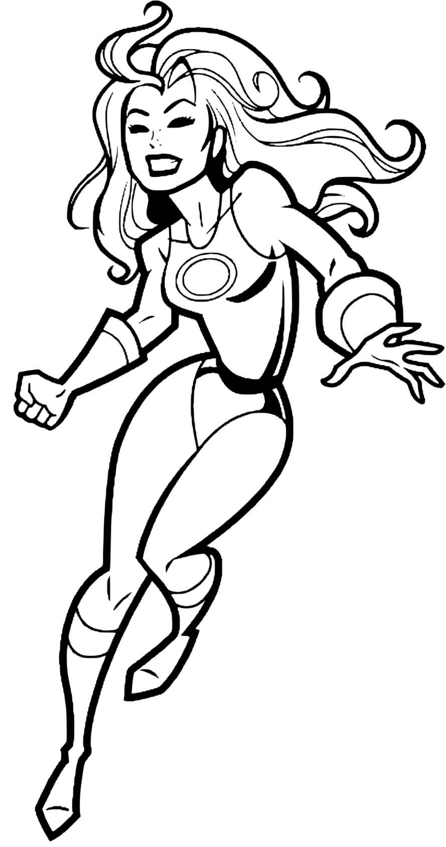 Coloriage Super Héros Feminin Fille Héroïne - Super héroïne à imprimer