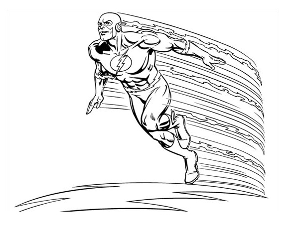 Coloriage Super Héros Flash En Vitesse - Flash super héros à imprimer