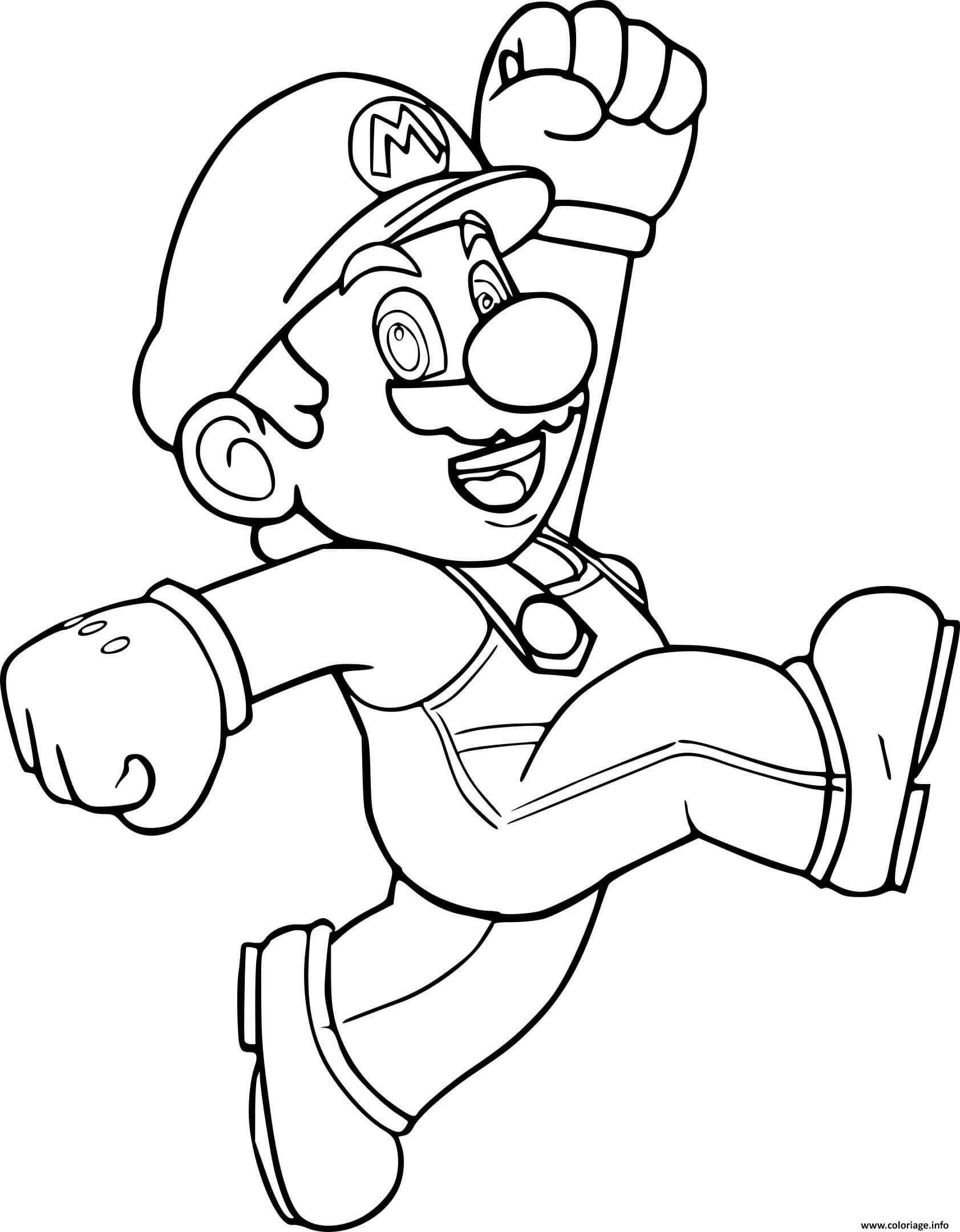 Coloriage Super Mario Bros 3 en aventure souterraine - Mario bros à imprimer