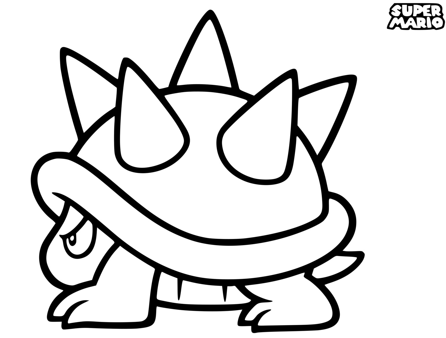 Coloriage Super Mario Spiny Spine Shelled - Mario à imprimer
