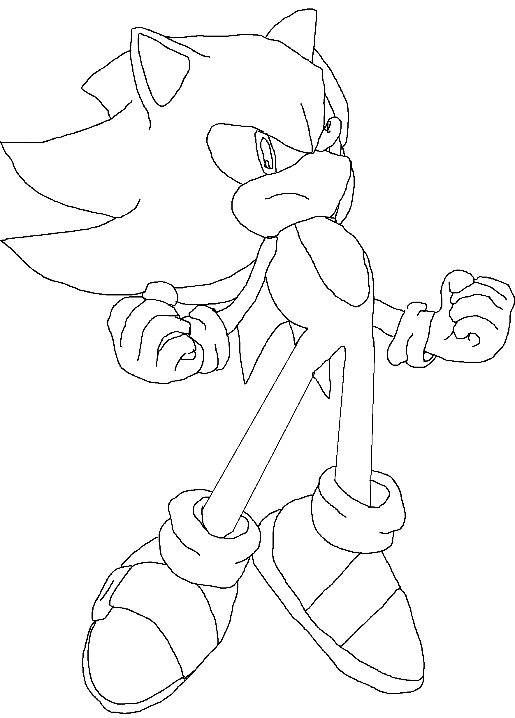 Coloriage Super Sonic 11 - Sonic à imprimer