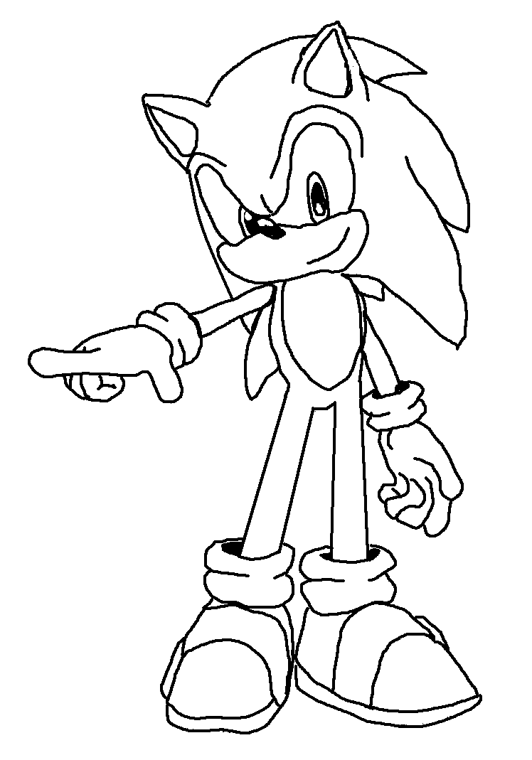 Coloriage Super Sonic fonçant à grande vitesse - Sonic à imprimer