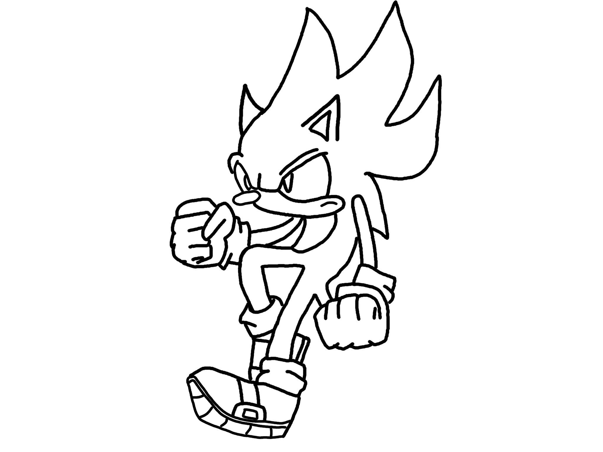 Coloriage Super Sonic 19 - Sonic à imprimer