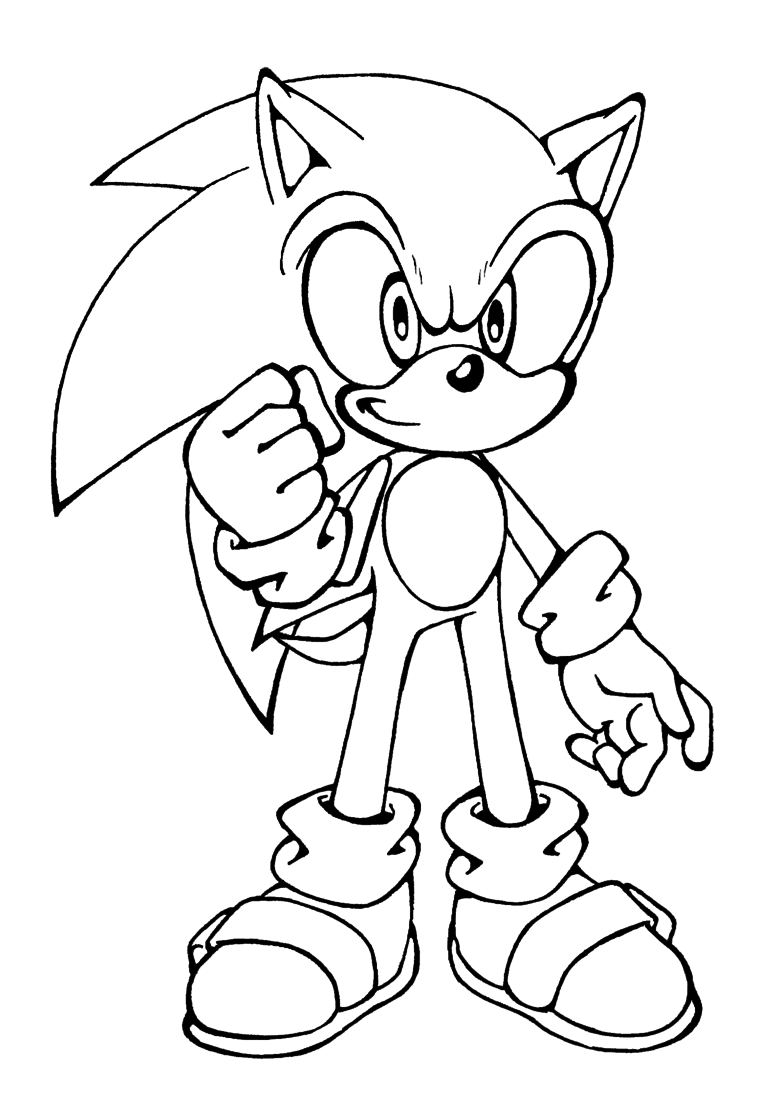 Coloriage Super Sonic en transformation dynamique - Sonic à imprimer