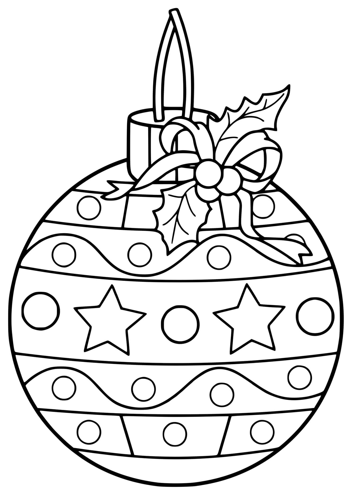 Coloriage Superbe Boule De Noël Décorations Festives - Boule de Noël à imprimer