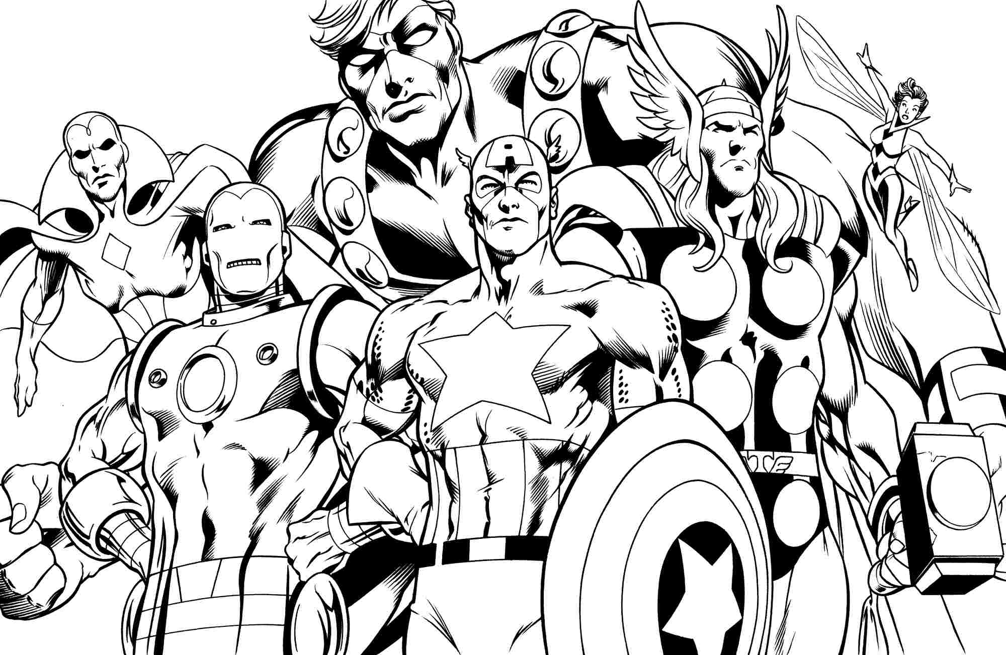 Coloriage Superhéros Avengers enfants - Marvel à imprimer