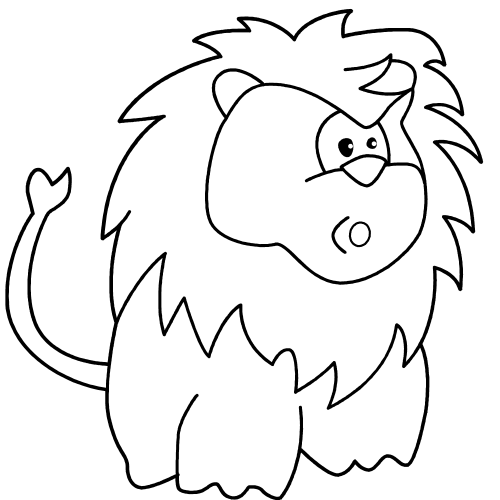 Coloriage Lion Surpris et Amusant - Lion à imprimer