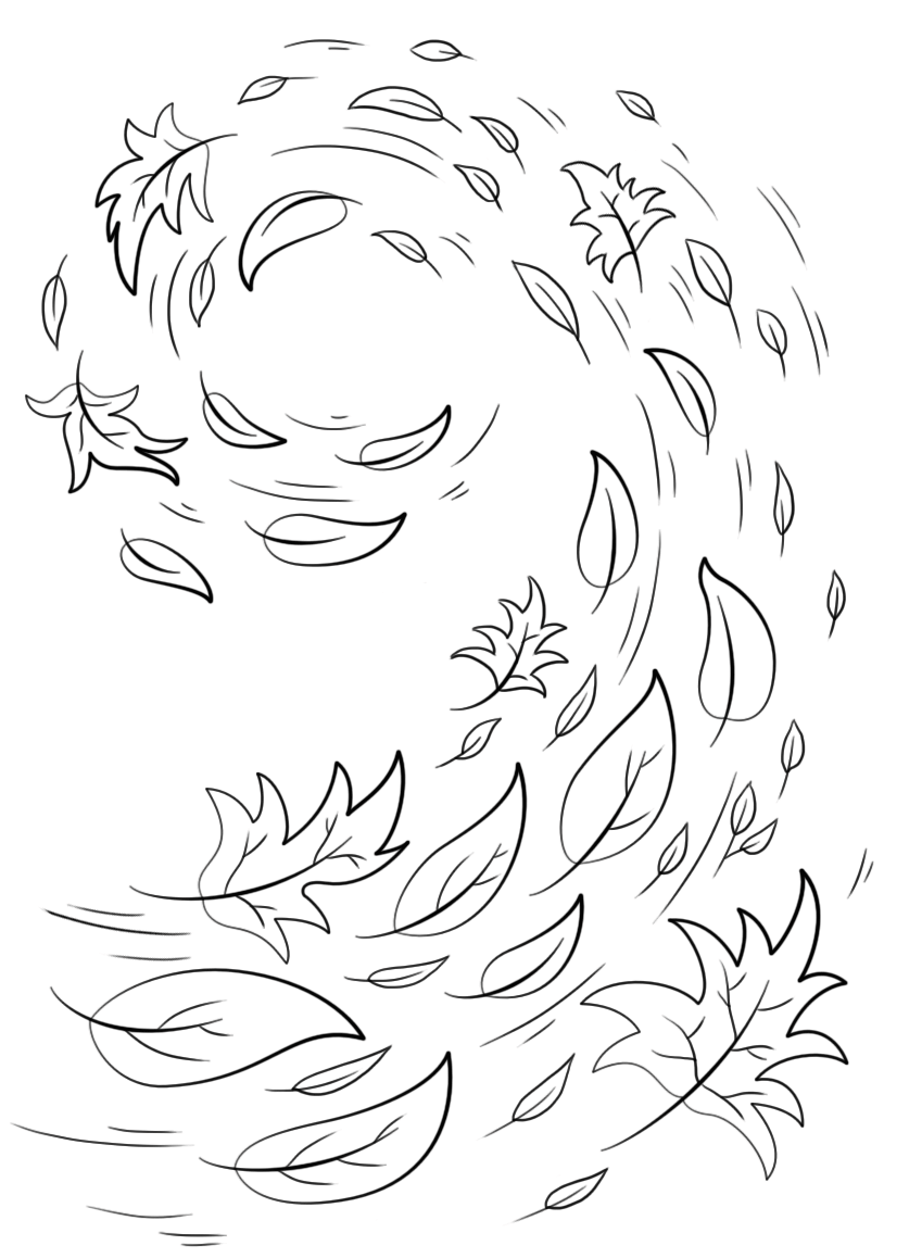 Coloriage Swirling Automne Feuilles Automne - Automne à imprimer