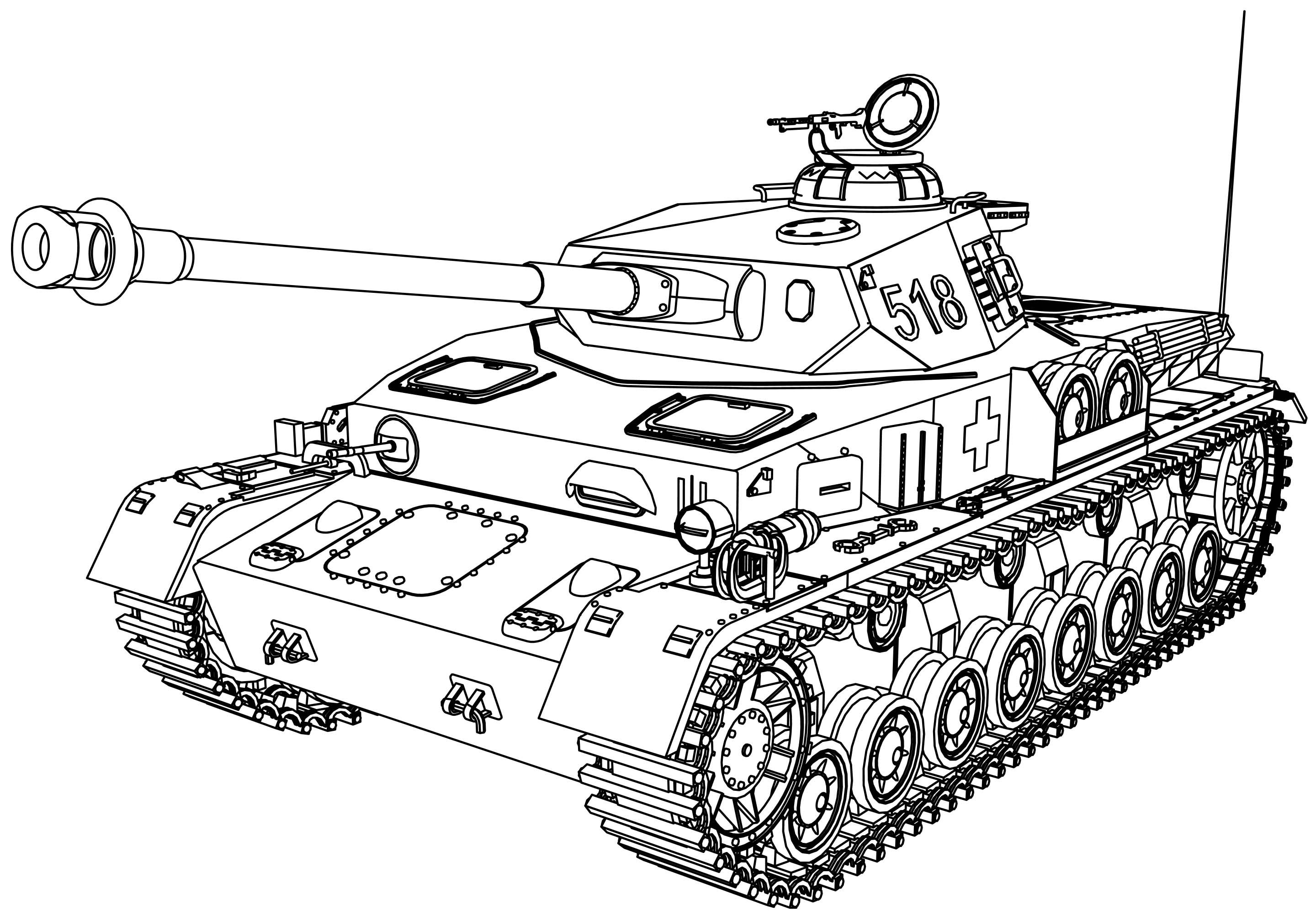 Coloriage Tank Véhicule Militaire - Militaire à imprimer