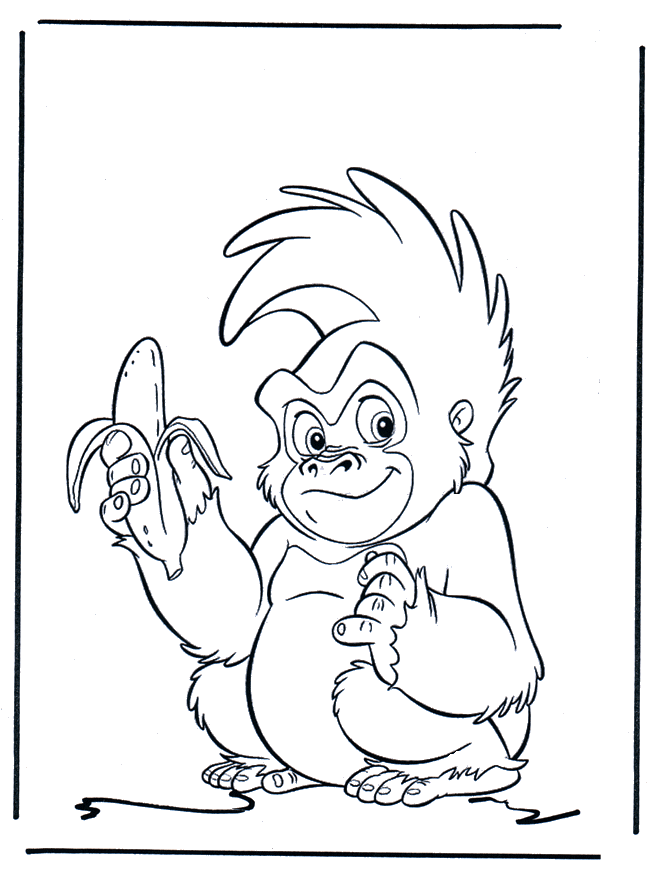 Coloriage Tarzan balançant sur les lianes - Tarzan à imprimer