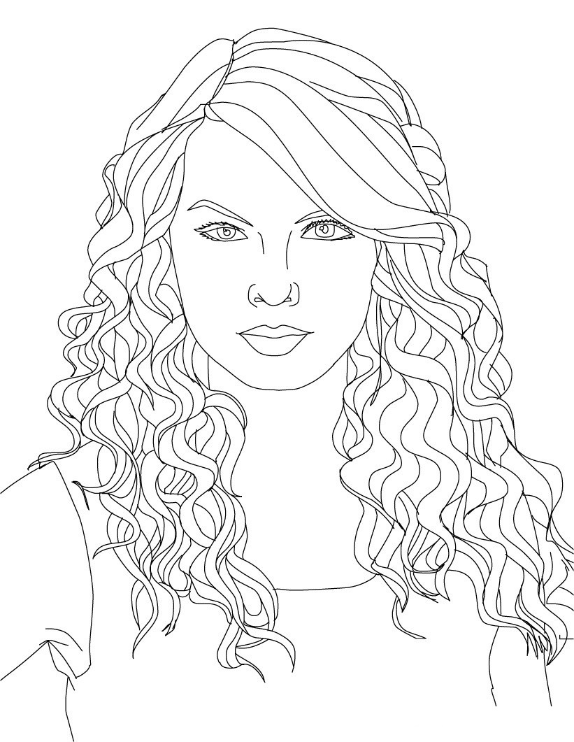 Coloriage Taylor Swift 2 - Célébrité à imprimer