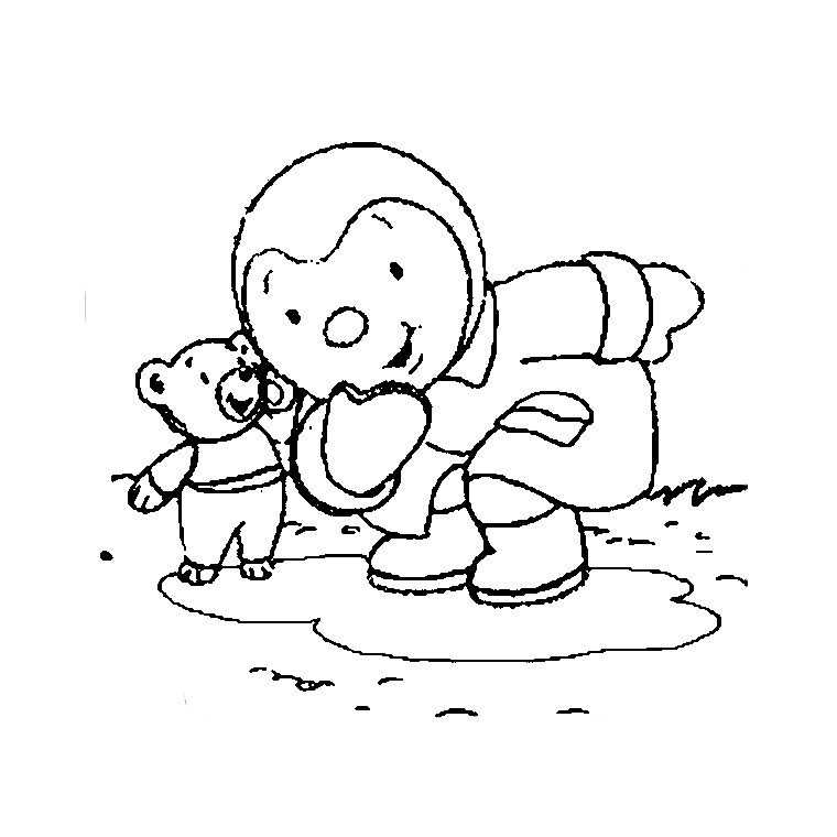 Coloriage Tchoupi Automne - Tchoupi à imprimer