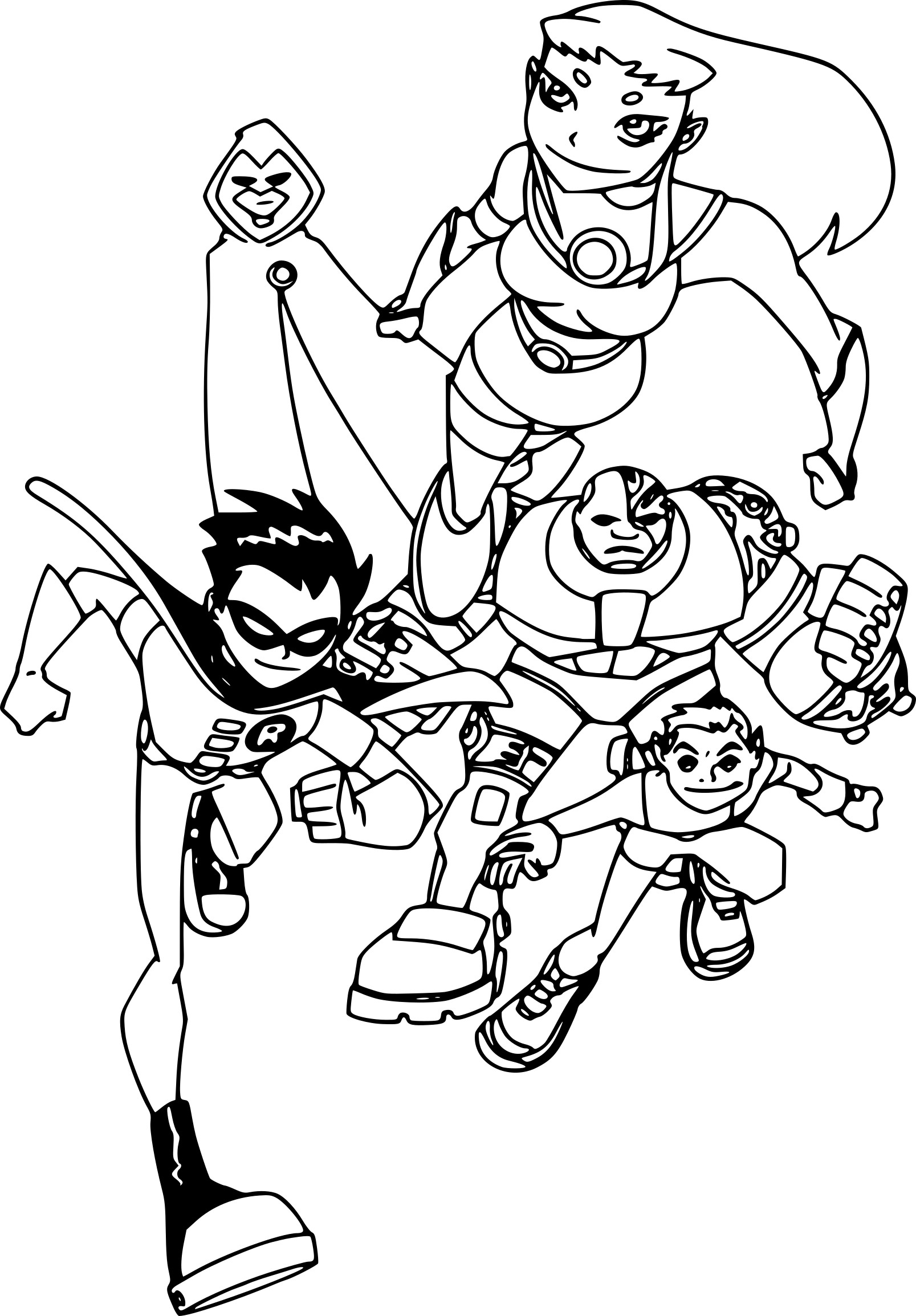 Coloriage Teen Titans Les Jeunes Titans - Teen titans go à imprimer