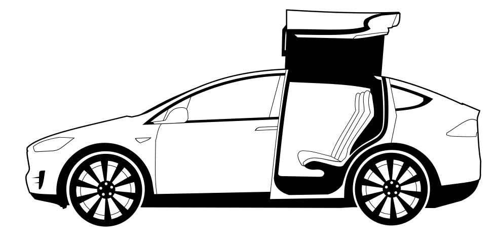 Coloriage Tesla Model X - Voiture à imprimer