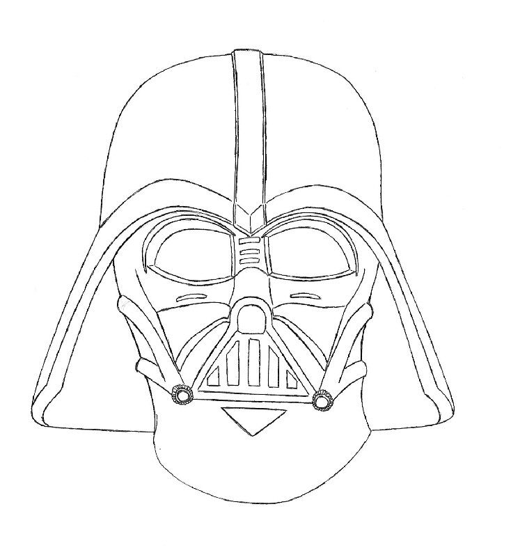 Coloriage Tête Dark Vador - Star wars à imprimer