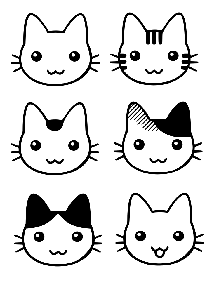 Coloriage Tête De Chat Trop Mignon - Chat à imprimer
