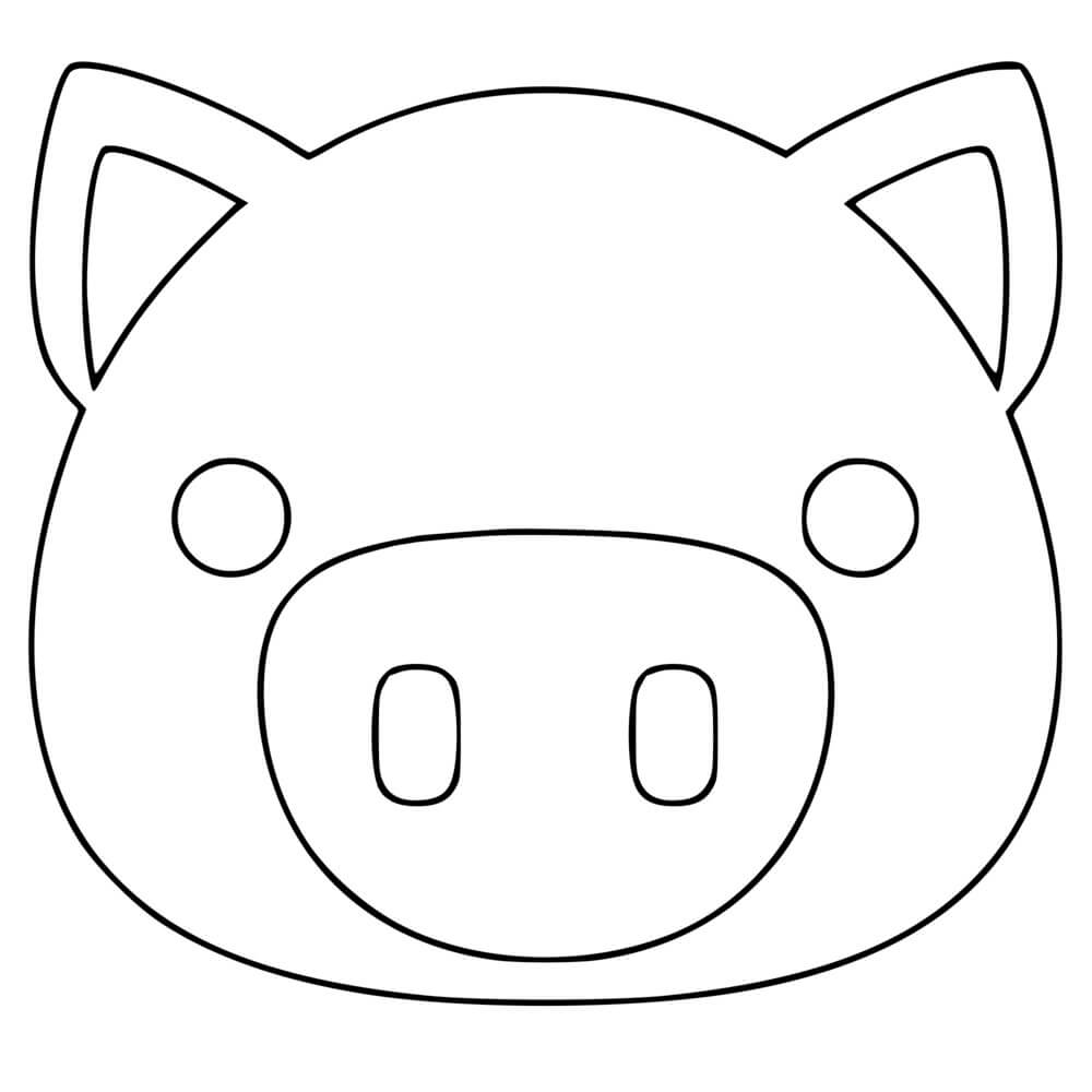 Coloriage Tête De Cochon - Cochon à imprimer