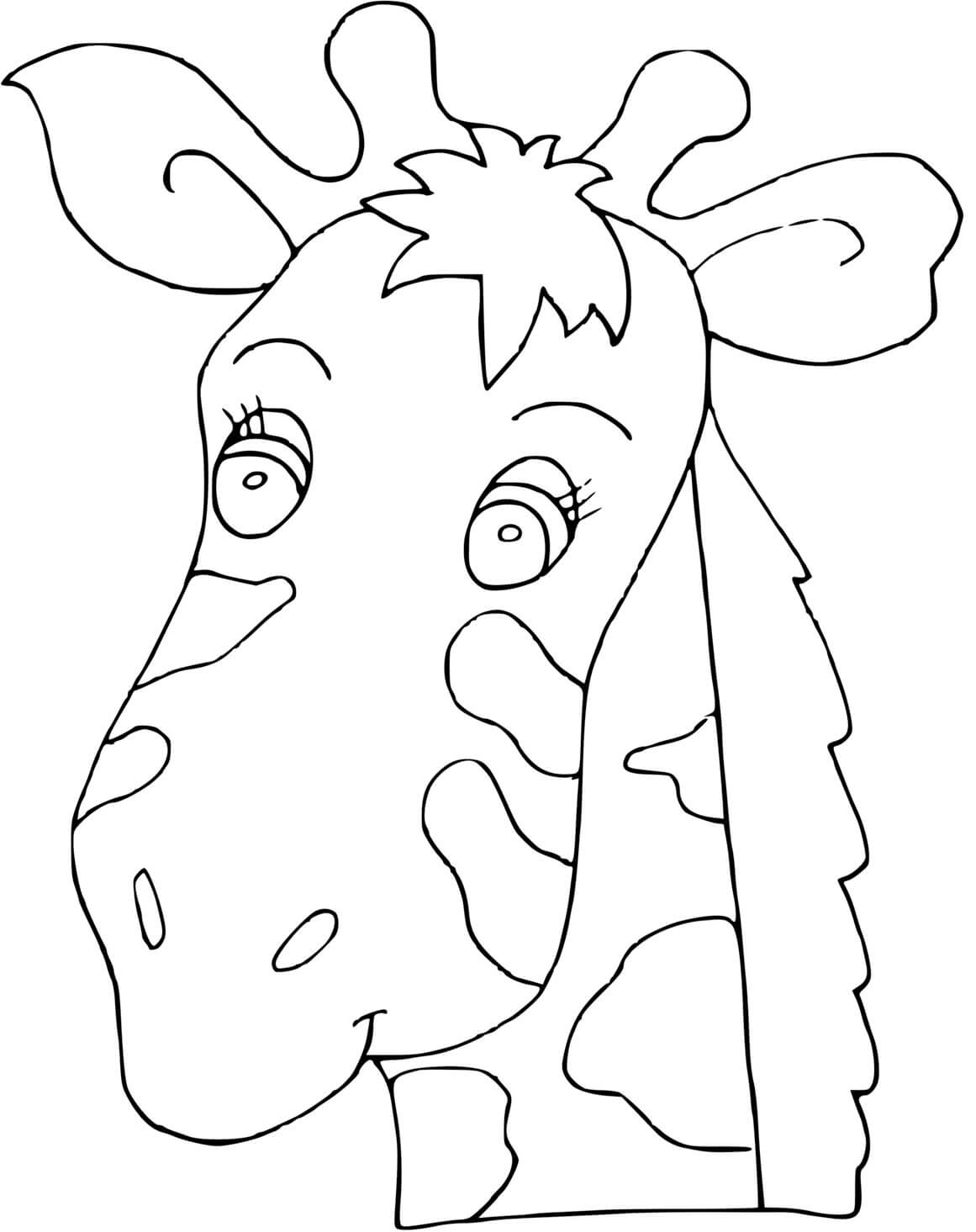 Coloriage Tête De Girafe - Girafe à imprimer