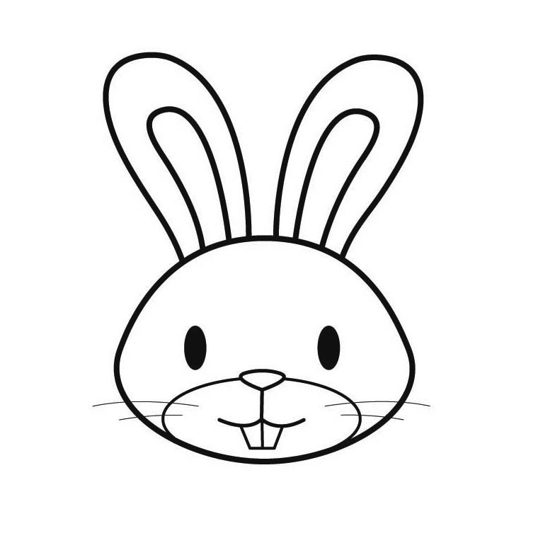 Coloriage Tête De Lapin - Animaux à imprimer