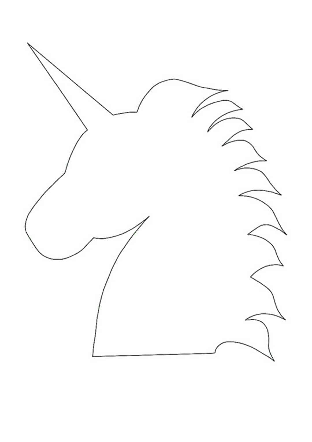 Coloriage Tête De Licorne Silouhette - Licorne à imprimer
