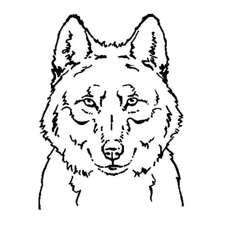 Coloriage Tête De Loup - Animaux à imprimer