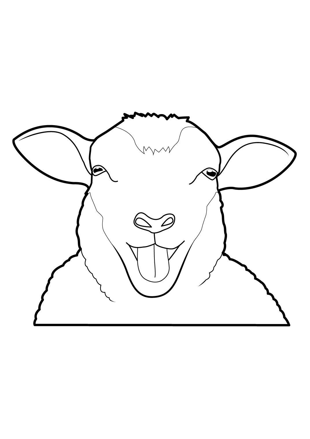 Coloriage Tête De Mouton Aid - Mouton à imprimer