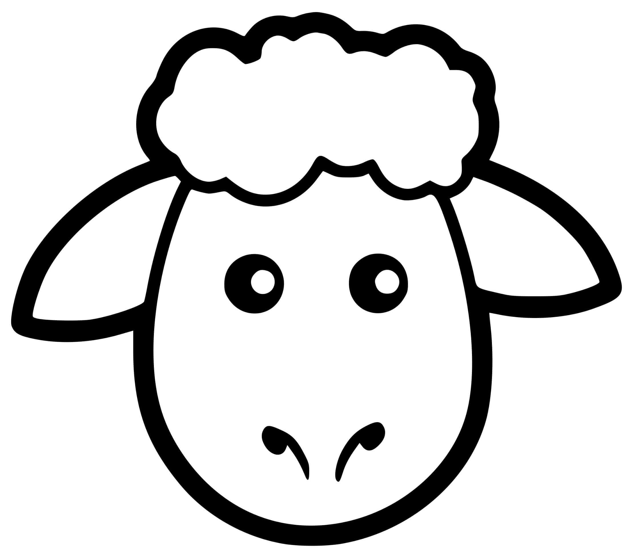 Coloriage Tête De Mouton Maternelle - Mouton à imprimer