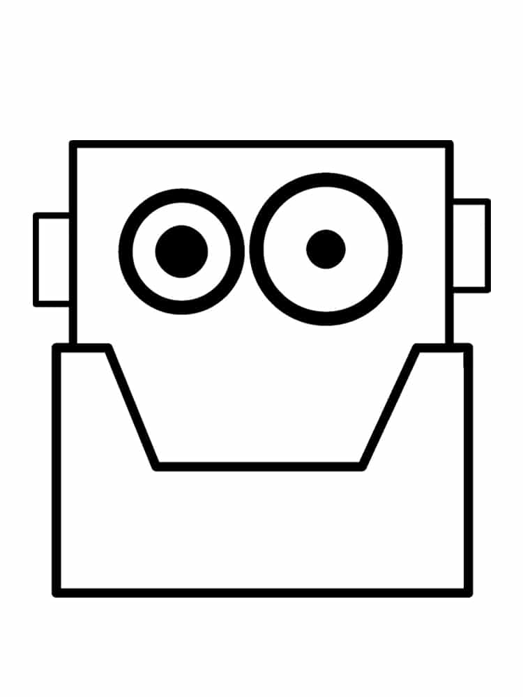 Coloriage Tête De Robot - Robot à imprimer