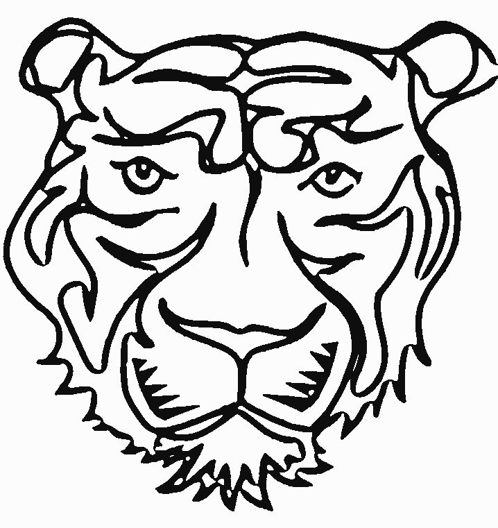 Coloriage Tête De Tigre De Face - Animaux à imprimer