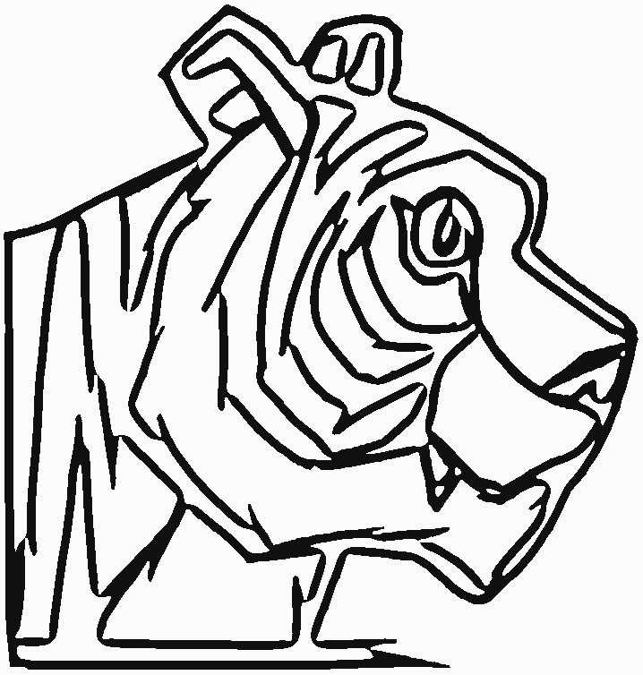 Coloriage Tête De Tigre De Profil - Animaux à imprimer