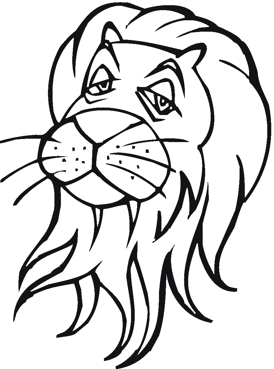 Coloriage Tête Dun Lion - Lion à imprimer