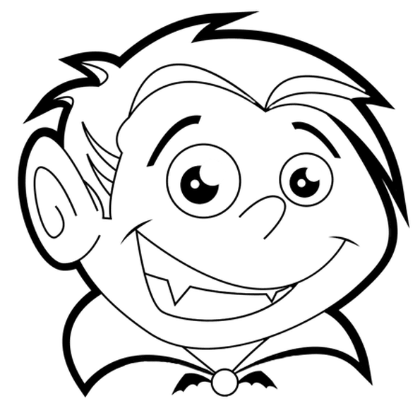 Coloriage Tête Dun Petit Vampire Halloween - Halloween à imprimer