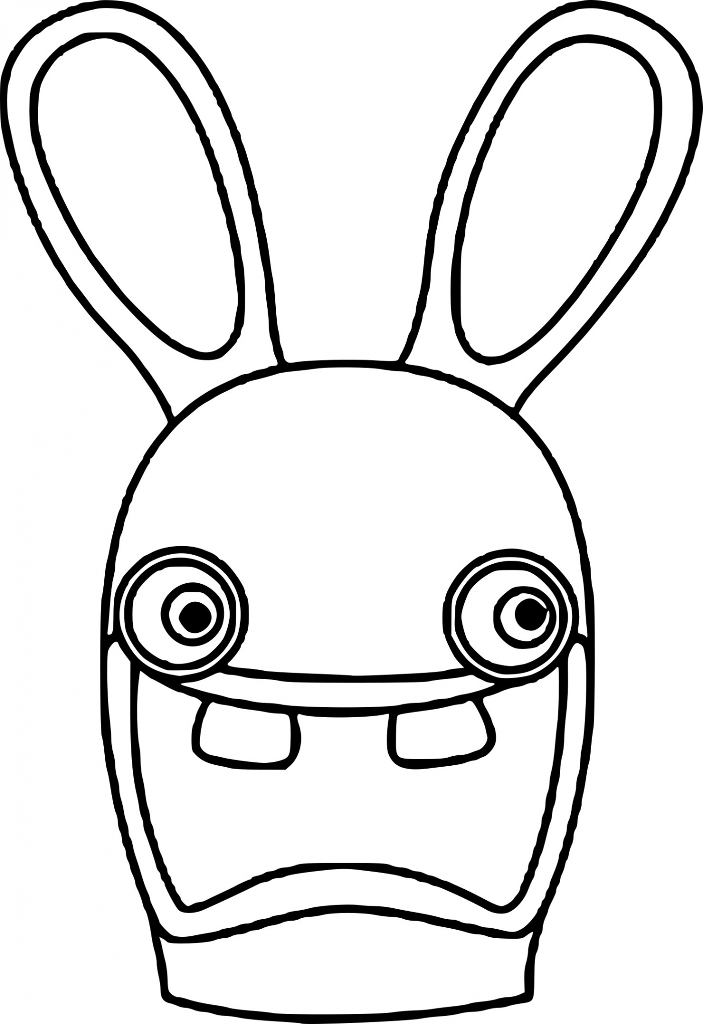 Coloriage Tête Lapin Cretin - Lapin à imprimer