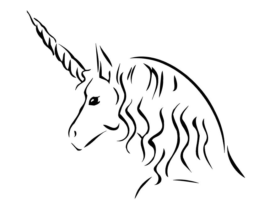 Coloriage Tête Licorne - Licorne à imprimer