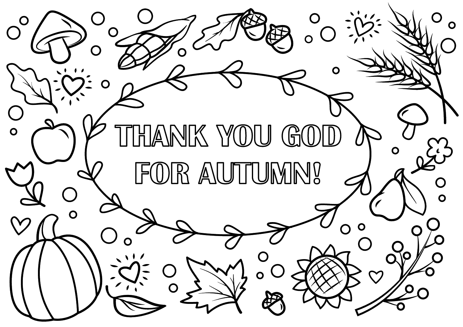 Coloriage Thank You God For Automne Automne - Automne à imprimer