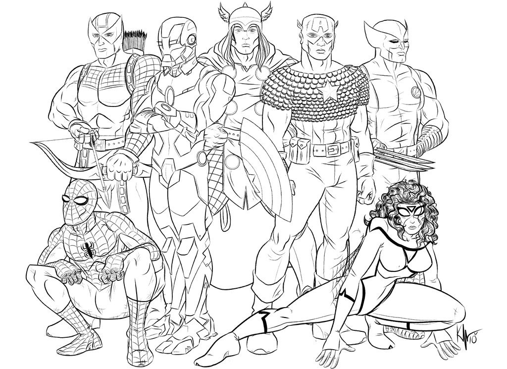 Coloriage The Avengers - Marvel à imprimer