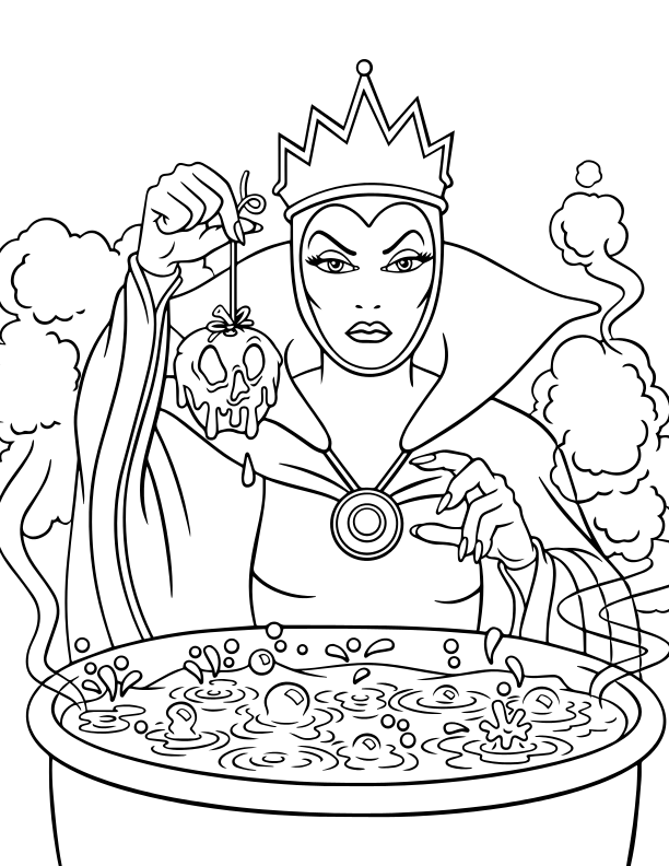 Coloriage The Evil Queen Disney Halloween - Halloween disney à imprimer