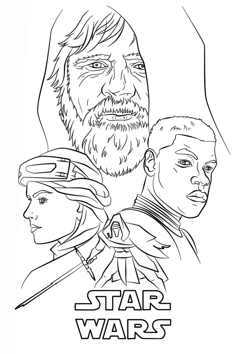 Coloriage Affiche Star Wars Le Réveil Force - Star wars à imprimer