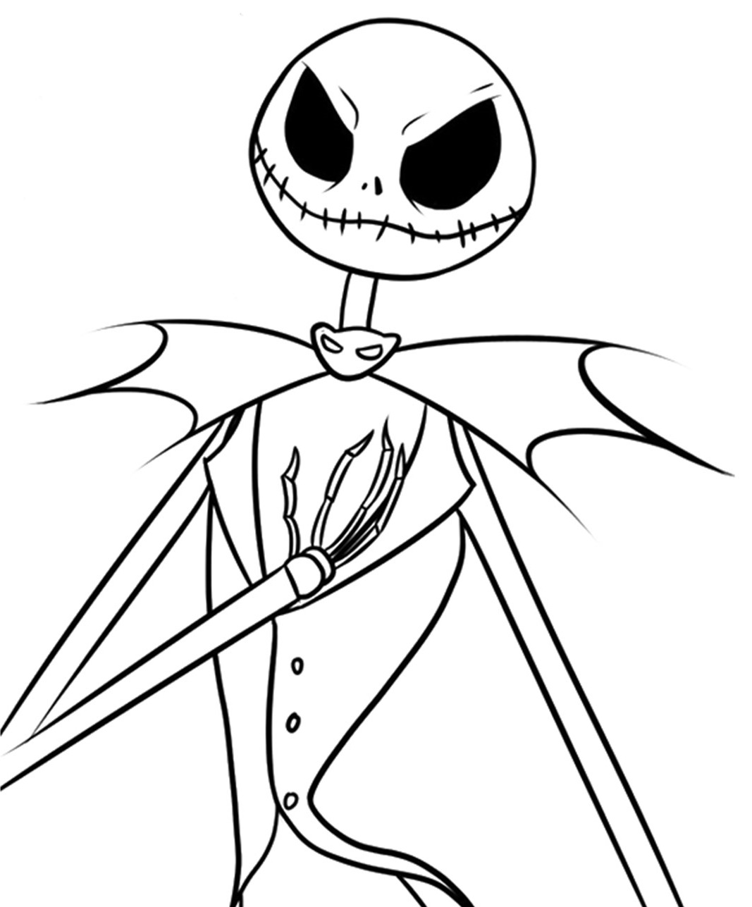 Coloriage Jack et Sally - L'Étrange Noël de Monsieur Jack - Halloween disney à imprimer
